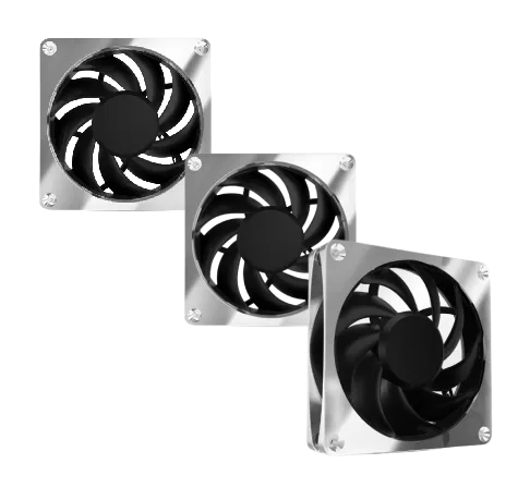 Alphacool Apex Stealth Metal 120mm - 3000rpm Chrome Pack de 3, vue 1