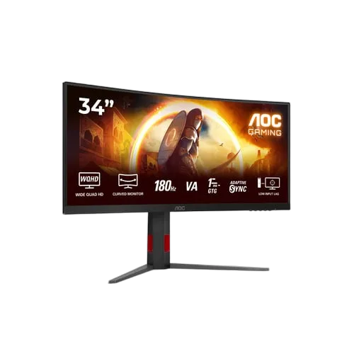 AOC CU34G4 - 34" CURVE UWQHD 180Hz Fast VA 0.5ms Adaptive Sync FreeSync Premium, vue 2