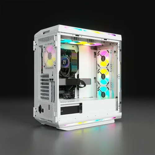 Corsair iCUE 5000T Midi-Tower, RGB, Tempered Glass - weiÃŸ, vue 4