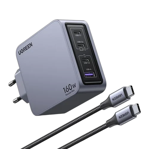 UGREEN Chargeur secteur 160W 4 ports + Câble USB-C - 1,5m, vue 4