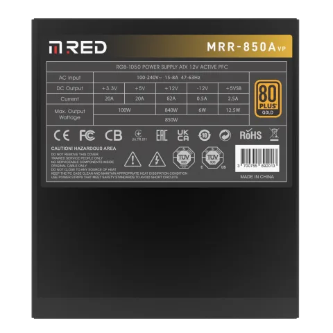 M.RED ATX 850W - MRR-850A VP2 Noir, vue 3