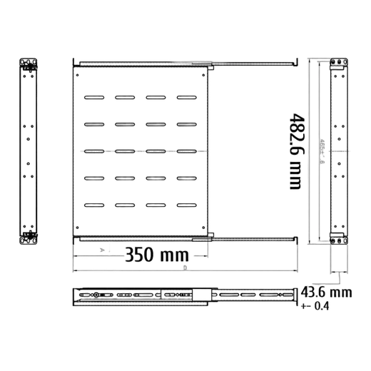 Kimex International Etagère coulissante 19" 1U - Rack & Baie