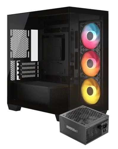 Corsair 2800X RS-R ARGB Noir + RM850x Shift Noir, vue 1