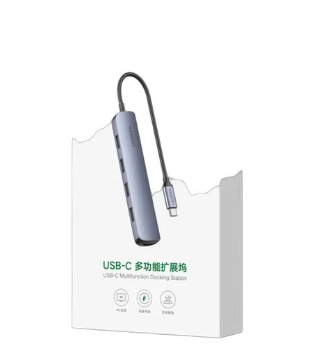 UGREEN 5 ports USB-C vers HDMI + 4 x USB 3.0 - 4K 30Hz - 0.15m - Gris, vue 2