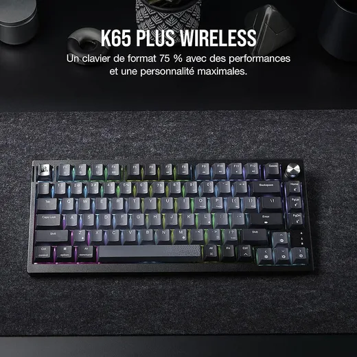 Corsair K65 Plus MLX Fusion 75% - Mécanique - Sans-Fil - RGB - Noir