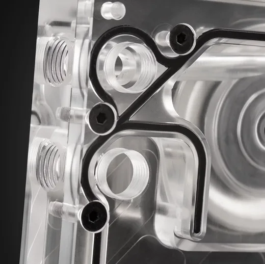 EK Water Blocks EK-Quantum Kinetic³ FLT 360 D5 PWM D-RGB - Plexi, vue 3