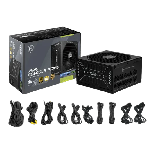 MSI ATX 850W - 80+ Gold - MAG A850GLS PCIE5 Noir, vue 4