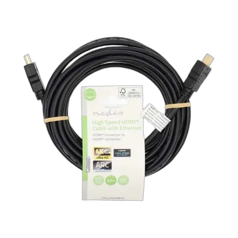 Nedis Câble HDMI HighSpeed + Ethernet mâle/mâle - 5m - Noir