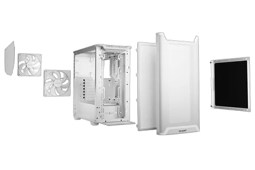 be quiet! PURE BASE 501 Airflow White - MT/SansAlim/ATX, vue 4