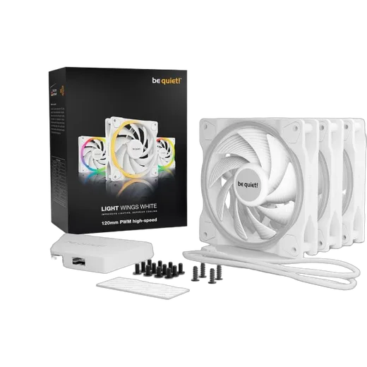 be quiet! Pack de 3 Light Wings 120mm PWM ARGB Blanc, vue 5