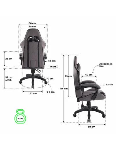 Spirit Of Gamer ARENA DARK GREY, vue 4
