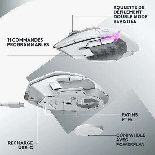 Logitech G502 X Plus - Sans-Fil - RGB - Blanc, vue 15