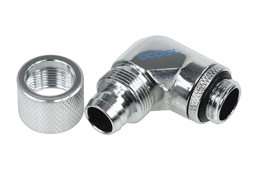 Alphacool Fitting 13/10mm - 90° rotatif - G1/4" - Chrome, vue 2