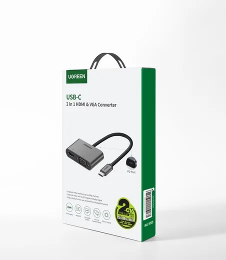 UGREEN Adaptateur USB-C vers HDMI 1.4 + VGA + USB 3.0 - 0.25m