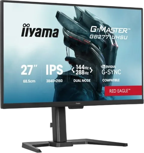 Iiyama G-Master GB2771UHSU-B1 - 27" 4K 144Hz ou FHD 288Hz IPS 0.8ms G-Sync, vue 2