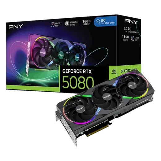 PNY RTX 5080 16GB ARGB Overclocked Triple Fan