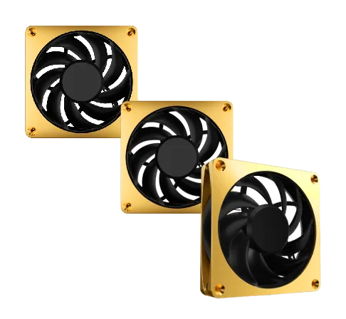 Alphacool Apex Stealth Metal 120mm - 3000rpm GOLD Pack de 3, vue 1