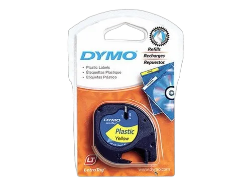 Dymo Ruban LetraTag S0721620 - Noir sur Jaune - 1.2cmx4m, vue 2