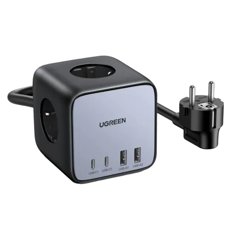 UGREEN Station de charge cube 7 ports - 65W - Noir/Gris