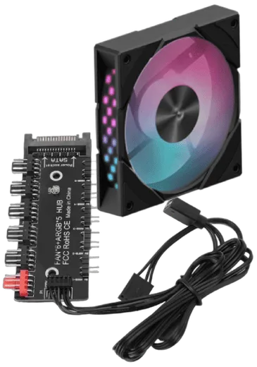 Deepcool CG580 FAN HUB Noir + R-EDF120-BKAPR86-G-1