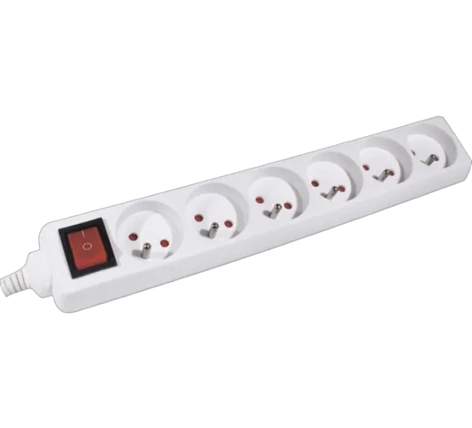 Dexlan Multiprise 6 prises avec interrupteur blanche - 4m