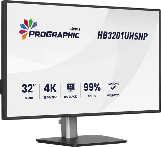 Iiyama ProGraphic - 32" 4K IPS Black 99% DCI P3 USB-C Dock Certifié Pantone