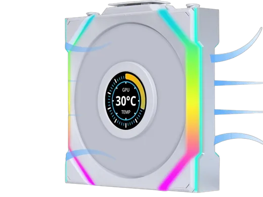Lian-Li UNI FAN SL WIRELESS LCD ARGB REVERSE PWM 120mm - Blanc