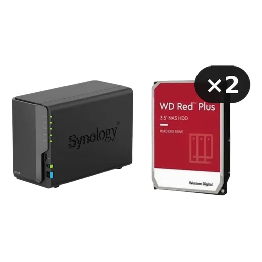 Synology DS225+ - 2 Baies + 2x To RED Plus SATA III - WD20E