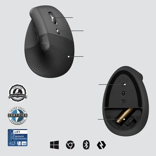 Logitech Lift for Business - Sans-Fil - Graphite, vue 6