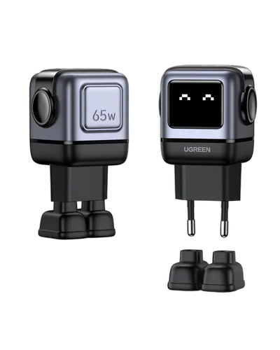 UGREEN Chargeur secteur robot 3 ports - 65W - Gris/Noir