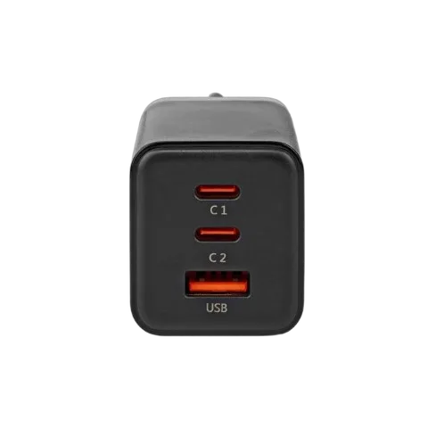 Nedis Chargeur GaN Power Delivery 65W - 3 ports - Noir
