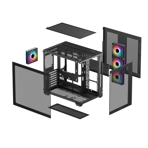 Deepcool CG530 4F Noir - MT/Sans Alim/ATX + MYSTIQUE 360 ARGB - Noir - 360mm, vue 11