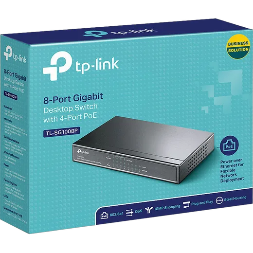 TP-Link 8 Ports 10/100/1000Mbps TL-SG1008P (4 POE)
