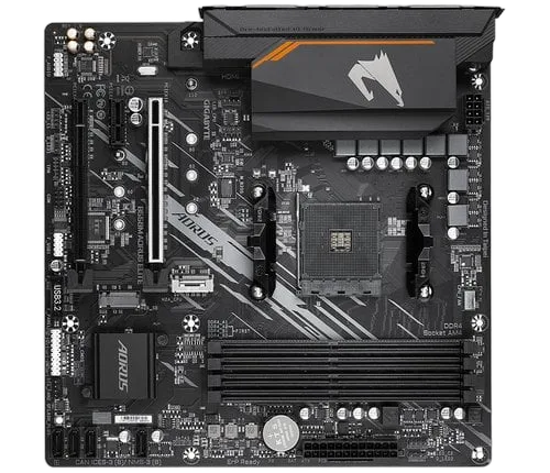 Gigabyte B550M AORUS ELITE, vue 2