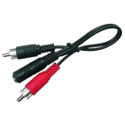 Adaptateur Jack 3.5 vers 2xRCAM femelle/mâle - 0.2m, vue 1
