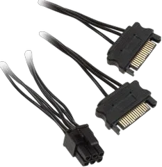 Kolink Adapateur 2xSATA vers PCIe 6 broches - 10 cm - Noir, vue 1