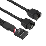 Compatible Splitter USB 9 Broches vers 2x USB 9 Broches - Pack de 2, miniature 1