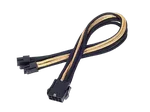 Silverstone Cable tressé 8-Pin EPS/ATX 4+4-Pin 300mm GOLD/Black, miniature 1