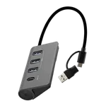 T'nB USB-A/USB-C 3.0 - 4 ports - Gris, miniature 1
