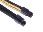 Silverstone Cable tressé 8-Pin EPS/ATX 4+4-Pin 300mm GOLD/Black, miniature 3