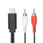 Nedis Câble USB-C vers 2xRCA mâle/mâle - 1m - Noir, miniature 2