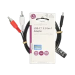 Nedis Câble USB-C vers 2xRCA mâle/mâle - 1m - Noir, miniature 1