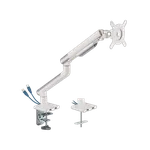 Kimex International Support de bureau Full Motion écran 17"- 32" Blanc VESA Max 100x100 Charge Max 9Kg, miniature 2