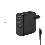 Port Chargeur mural GaN 100W - 3 ports + Câble USB-C 2m, miniature 2