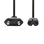 Nedis Câble Euro Masculin vers IEC-320-C7 - 2m - Noir, miniature 2