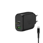 Port Chargeur mural GaN 65W - 2 ports + Câble USB-C 2m, miniature 2
