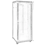 Kimex International Baie de brassage en kit 19"x42Ux600mm Noir, miniature 3