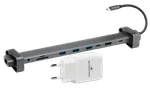 Bluestork HUB USB-C 10 ports + Chargeur USB-C GaN 20W, miniature 1