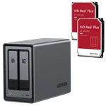 UGREEN DXP2800 - 2 Baies avec 2 disques WD 4To RED Plus, miniature 1
