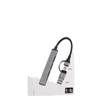 T'nB iClick Hub USB-A/USB-C - 4 ports - Gris, miniature 2